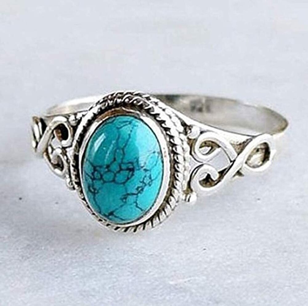 2423 Fashion Jewelry Genuine 925 Sterling Silver Ring Oval Cut Natural